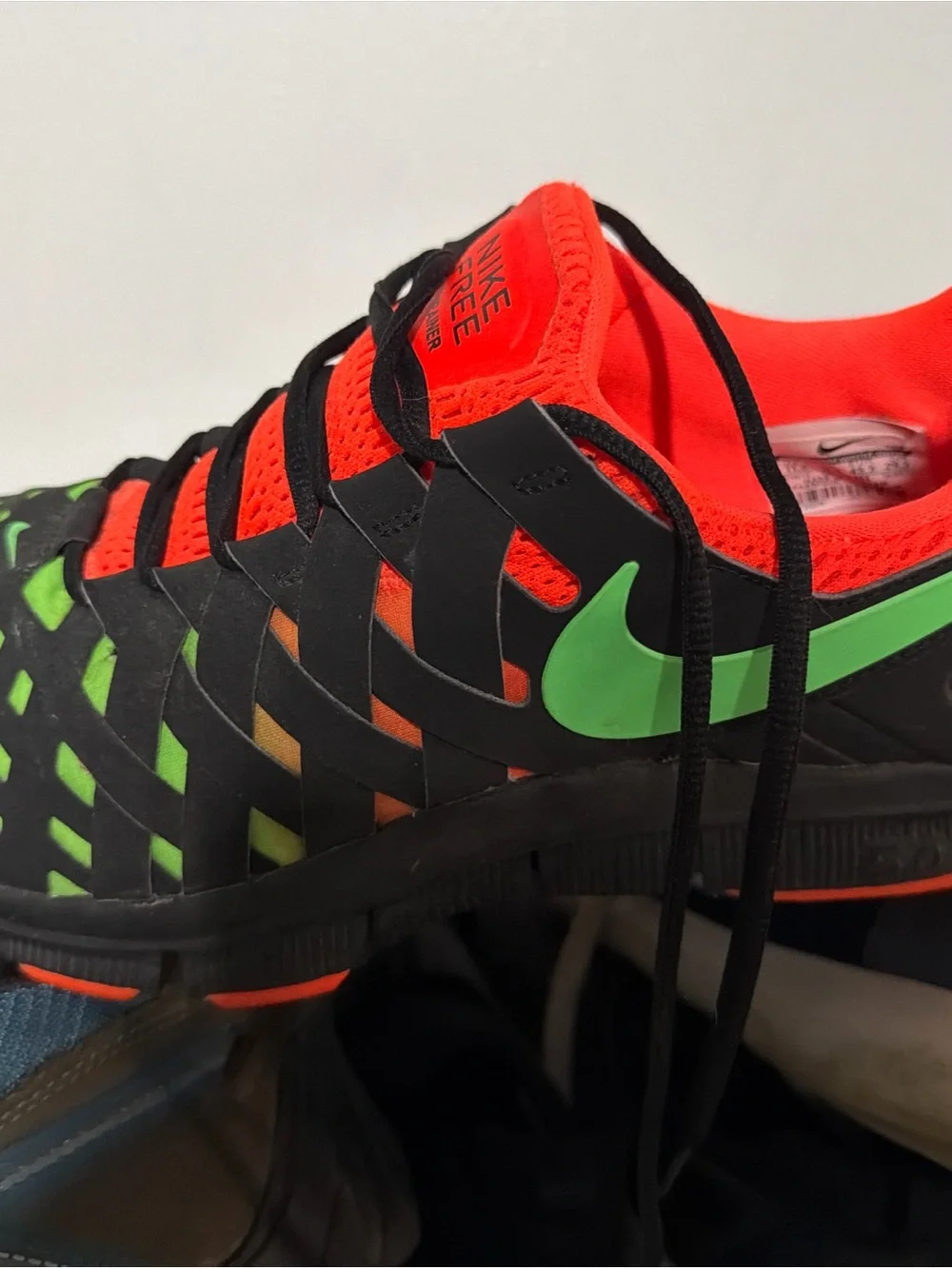 Nike Black with Neon Green and Coral Athletic Sneakers